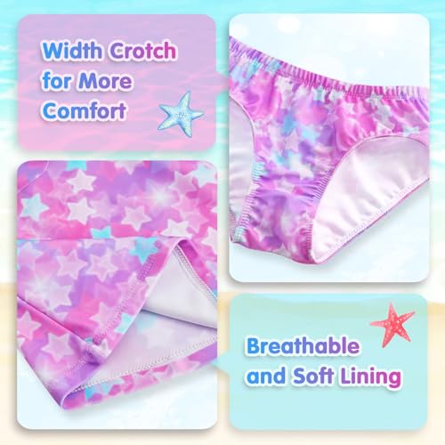 Image of Girls Tankini Swimsuit Two Piece Bathing Suit Colorful Toddler Kids Ruffle Swimwear Adjustable Strap Summer Beach