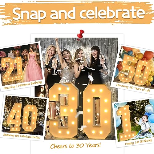 image for imprsv 4FT Marquee Numbers,DIY Light Up Numbers for 50th Birthday Deco