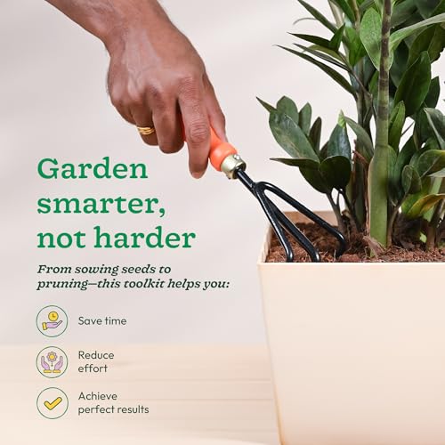 Image of UGAOO Gardening Tools Kit for Home Garden - 3 Pcs Garden Tools Set with Wide Trowel, Cultivator, Weeder | Heavy Duty Planting Tools & Garden Accessories for Home Gardening