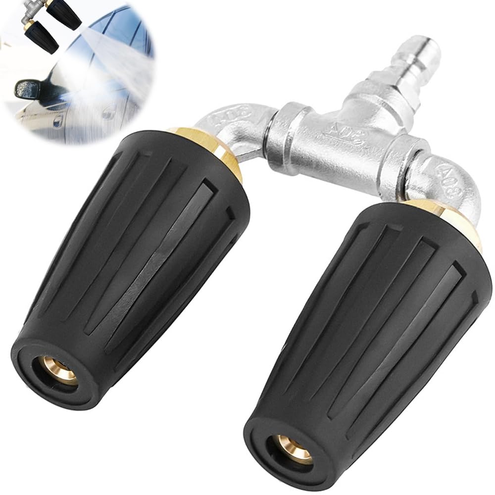 Double buse turbo rotative pour nettoyeur haute pression 4000 psi avec connexion rapide 1/4
