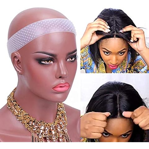 Yuriait Wig Grip Bands for Keeping Wigs in Place, Silicone Wig Grip, Wig Grip Headband, Transparent White, 2 Pieces Cover