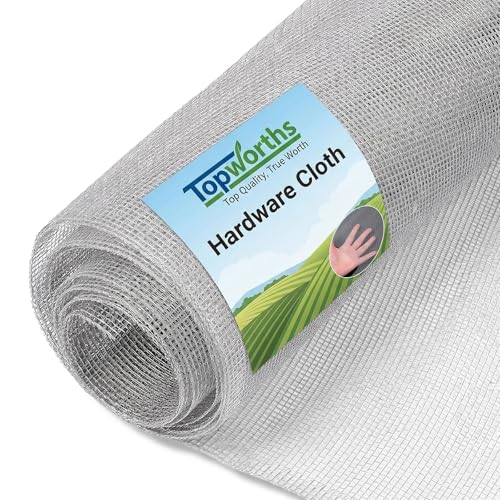 Topworths Hardware Cloth 1/8 inch Chicken Wire Mesh Fencing 36in x 10ft 27 Ga Hot-Dip Galvanized Steel Fence Wire Mesh for Bee Screen Poultry Netting Plant Supports