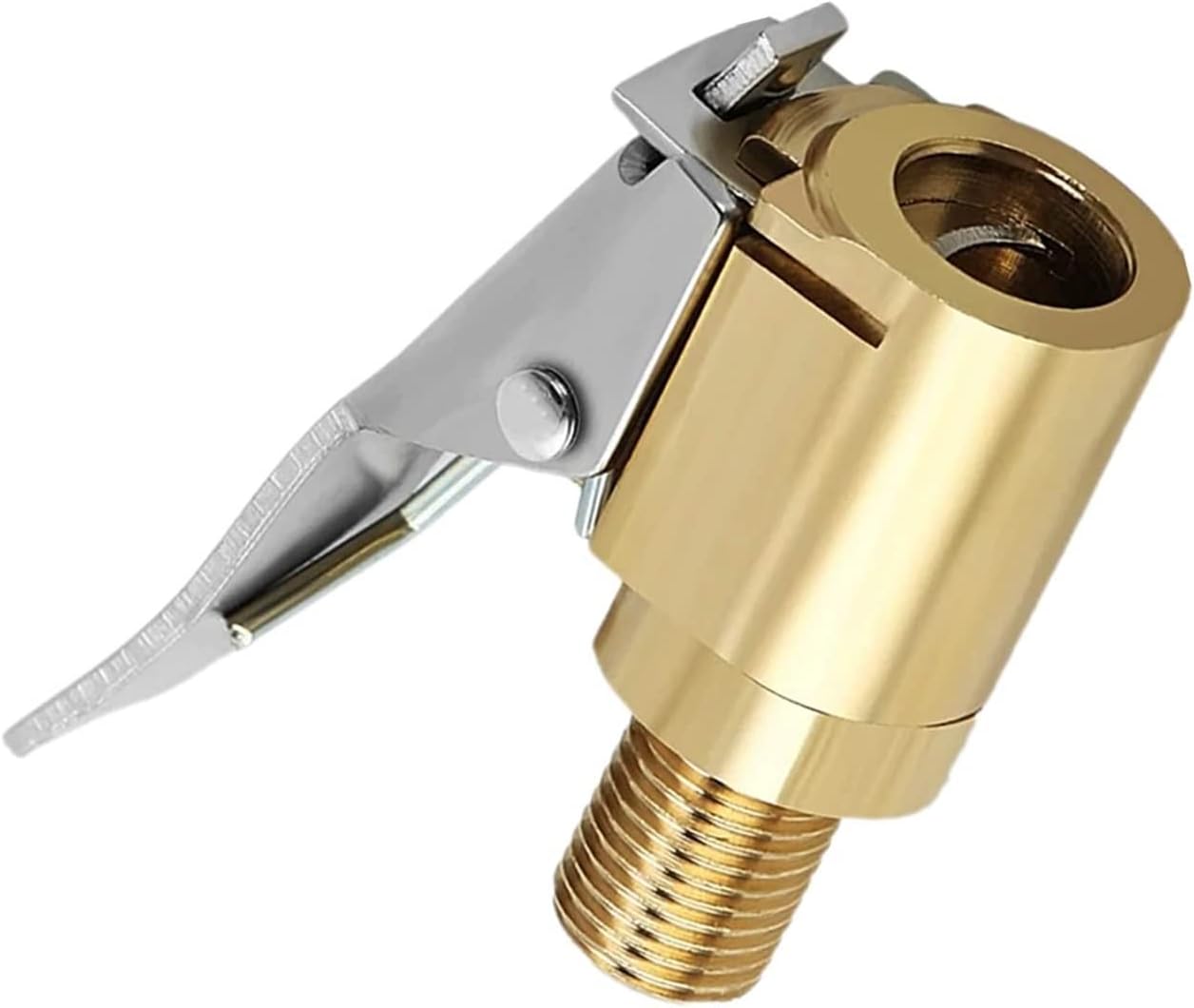 Tire Air Chuck with Clip Adapter, Brass Locking Tire Inflator Nozzle Adapter Connect, No Leakage Tire Chucks for Vehicle Inflator Compressor Pump Connect Accessories Tool 8mm 1Pack