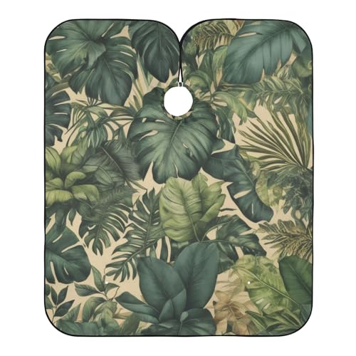 Hezely Palm Tree Leaves Hawaii Art Hair Dye Cape, Barber Cape for Adults,Waterproof Salon Cape,Waterproof Hairdressing Styling Hair Cutting, 65