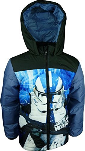 Disney-Doudoune Star Wars à Capuche-Bleue et Noire-garçon (4 Ans)