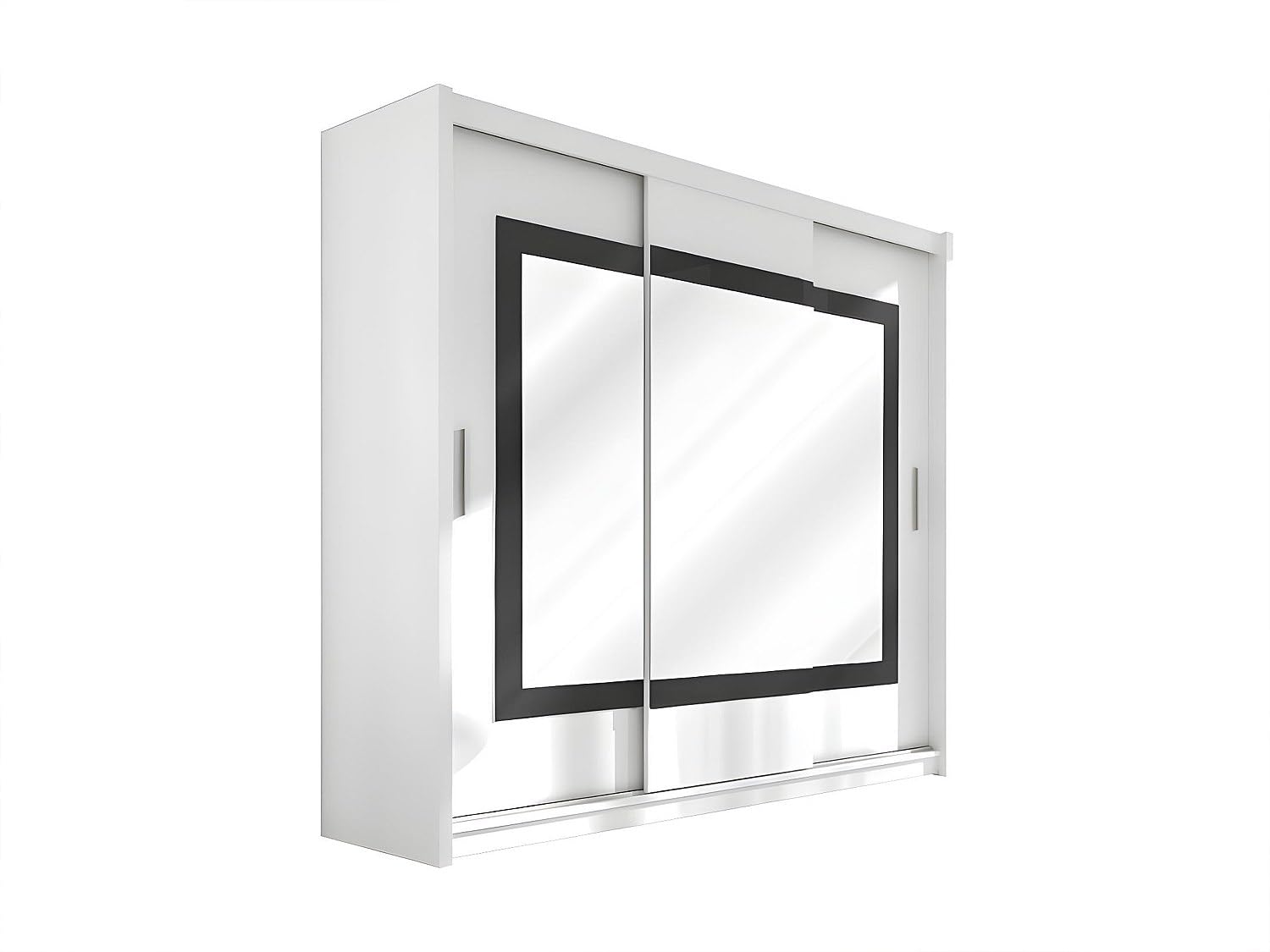 Vente-​unique - Armario con 3 Puertas correderas - con Espejo - L250 cm - Blanco - AUTLAN