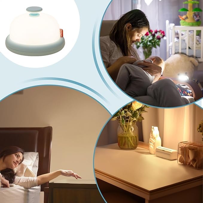 Image of One94Store Push Botton Control Bell-Shape LED Night Lamp | Soft Warm Light Bedside Table Lamp | Minimalist Night Light for Bedroom, Kids Room & Gifting