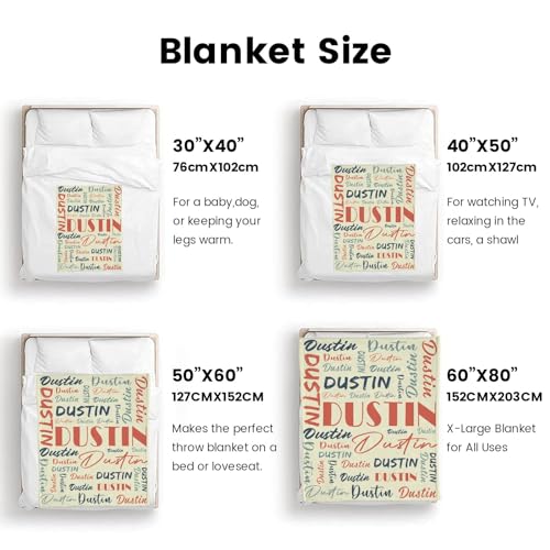 Personalized Blankets for Kids with Names Customized Blankets with Name for Adult Custom Blanket Gift for Birthday Christmas Valentines Day Gift