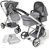 [page_title]-tectake 3 in 1 Kombikinderwagen Babyjogger -diverse Farben- (Grau)