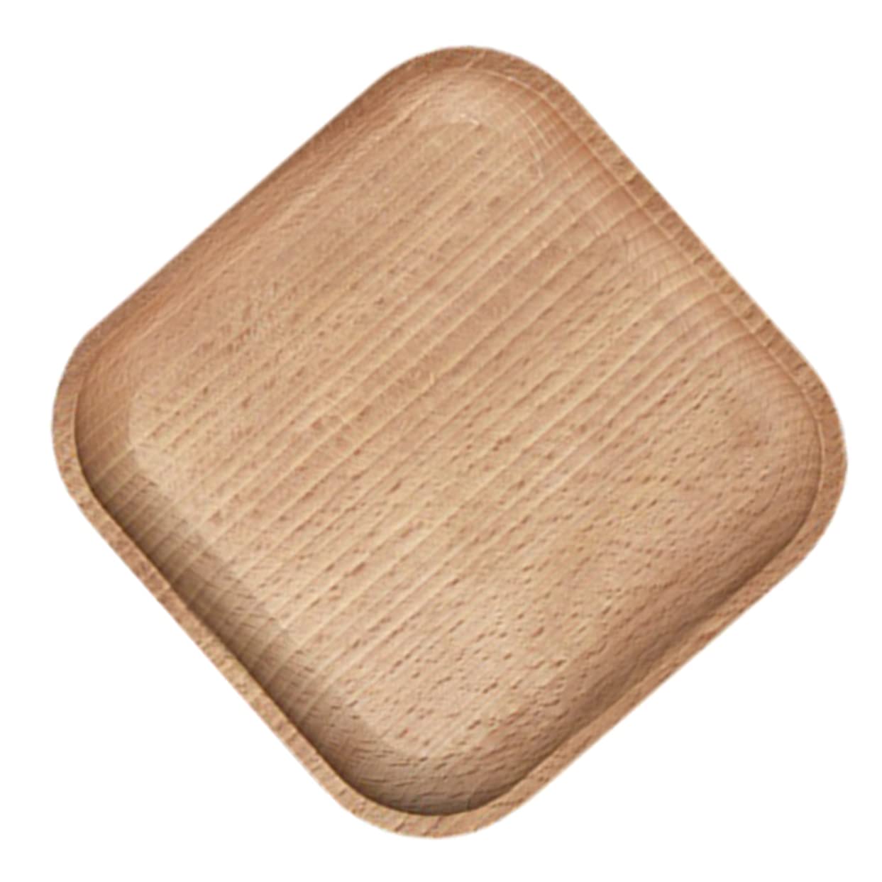 COLLBATH 1pc Food Photography Props Dessert Plate Mini Cupcake Pans Appetizer Serving Plate Appetizer Container Square Cake Pan Flatware Tray Fruit Bowl Party Snack Plate Wood Khaki