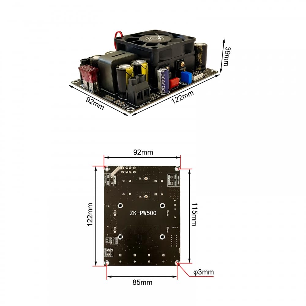 DONGKER ZK-PW500 500W DC-DC Step Up Special Power Supply Module 11 V-27 V auf 11 V-50 V einstellbarer Spannungstransformator Mit Spannungsanzeige