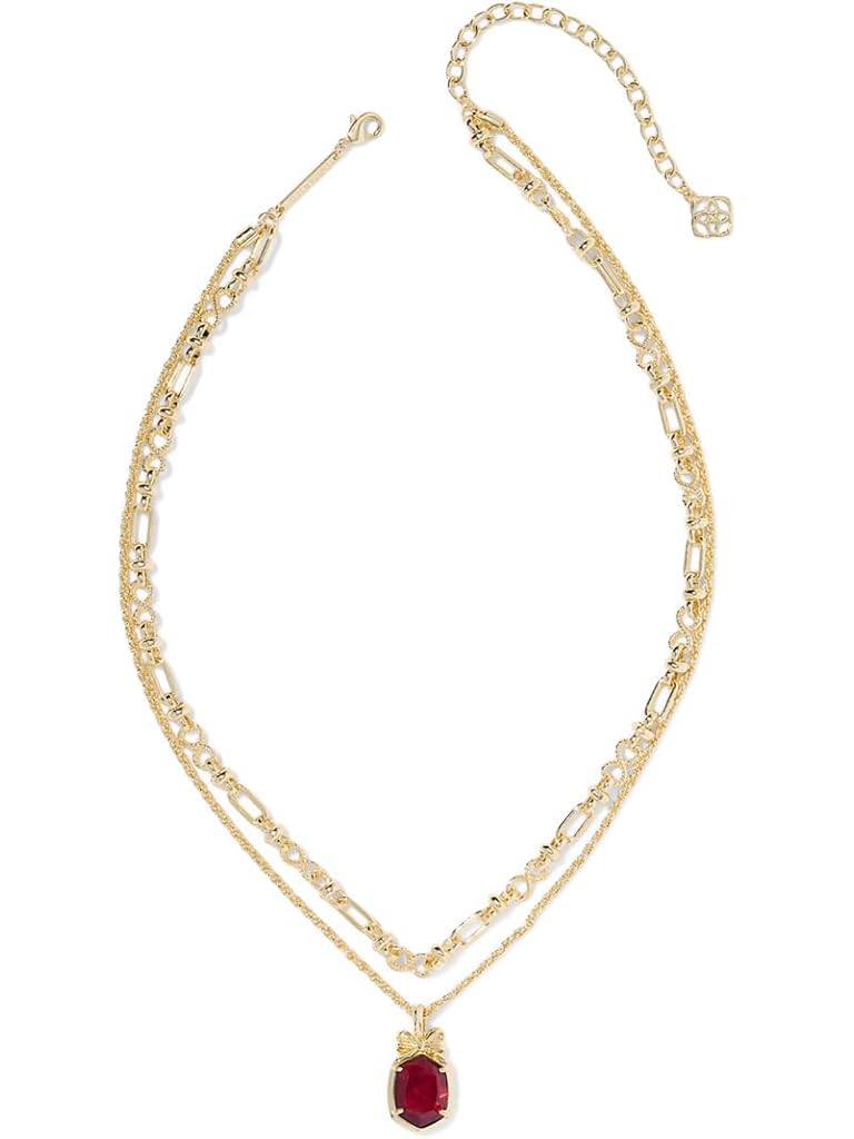 Burgundy Kendra Scott Daphne Bow Multi Strand Necklace