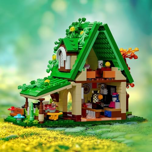 Image of SKY LINE OCEAN Forest Cafe House Toy Building Set 608+ Pcs with LED Lights for Girls, Dream Forest Theme House Friends Building Blocks Playset, Gift for Kids & Adults | 5 Year Structural Warranty
