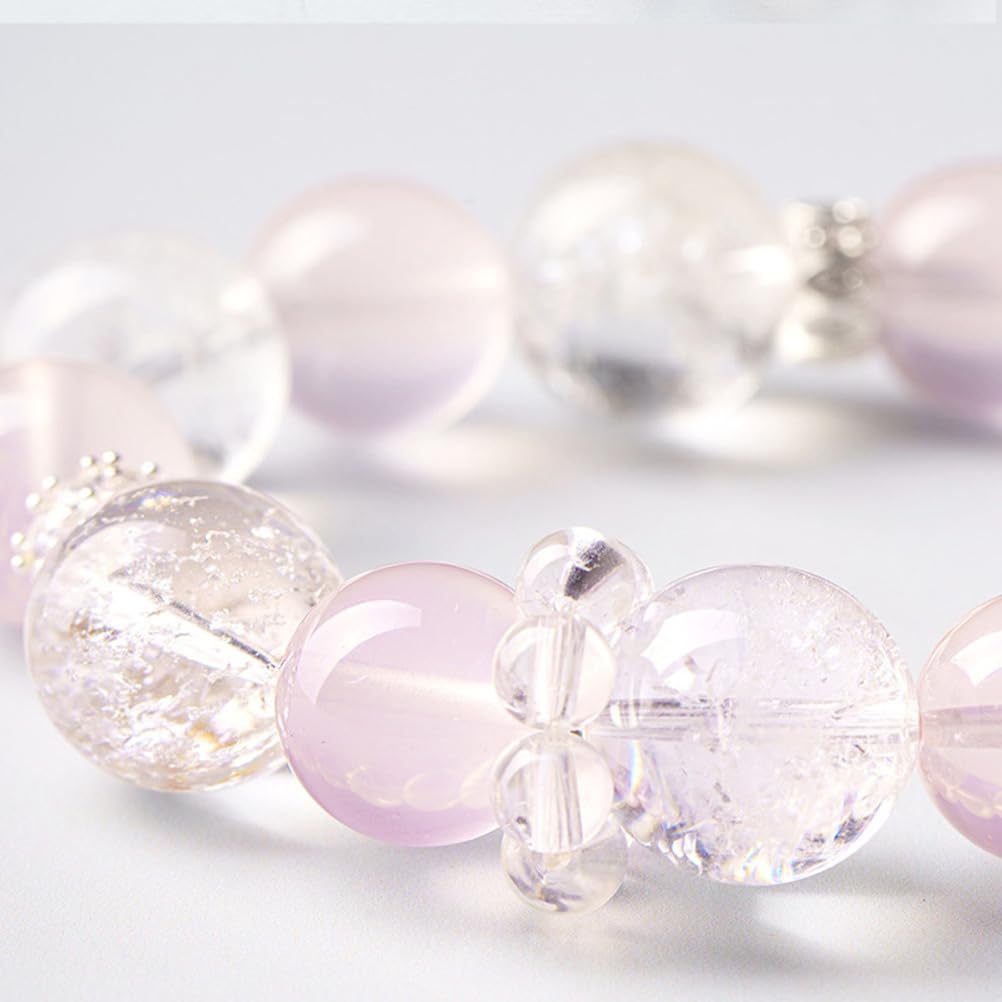 Pulsera de Chakra del corazón de Cuarzo Rosa, Pulsera de Cristal Natural para el Equilibrio Emocional del Amor incondicional, Regalo Espiritual para Las Mujeres, Estiramiento