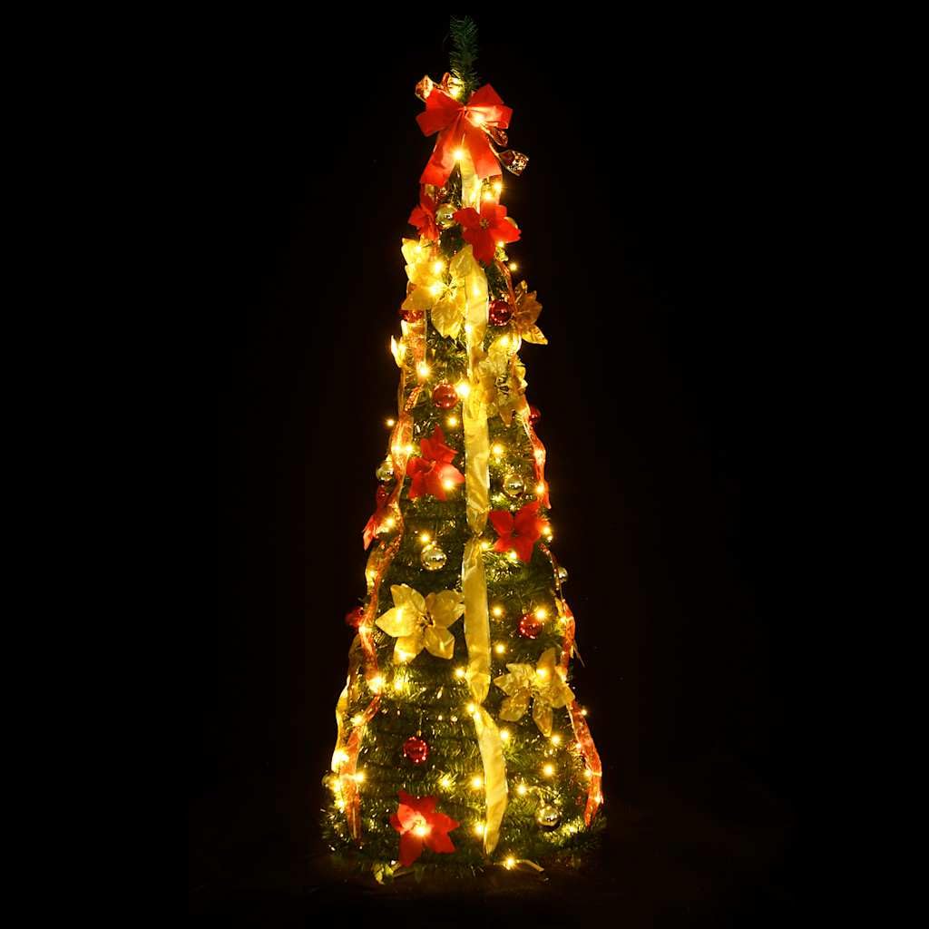 Genérico Árbol de Navidad Artificial desplegable 100 LED Verde 150 cm,Casa y jardín,Decoración,Decoraciones Festivas y estacionales,Arboles de Navidad,Verde,2.35 kg,357761