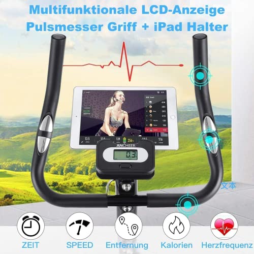 Heimtrainer mit 10-Stufen-Widerstand, leise und komfortabel, klappbarer Heimtrainer mit Monitor, verstellbarer Sitz – Bild 3
