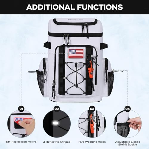 Image of Maelstrom 35 /50 Can Insulated Backpack Cooler, Leakproof Soft Lunch Ice Bag | Keeps Food Cold For 16h, Peva Liner, Durable Nylon, Ergonomic Padding. Perfect For Men, Women, Camping, Beach, Hiking, Travel
