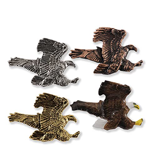 Imán decorativo artesanal Águila calva volando en peltre miniatura 5