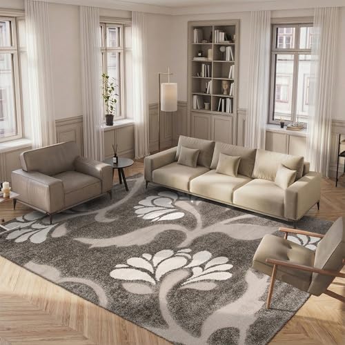 Safavieh Florida Shag Tapete Decorativo 9x12 Beige y Gris miniatura 1