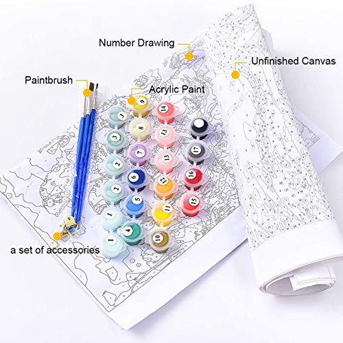 Malen Nach Zahlen Pferde, DIY Ölgemälde Vorgedruckt Leinwand, Paint by Numbers Geschenk für Home Wall Dekor, Malen Nach… – Bild 7