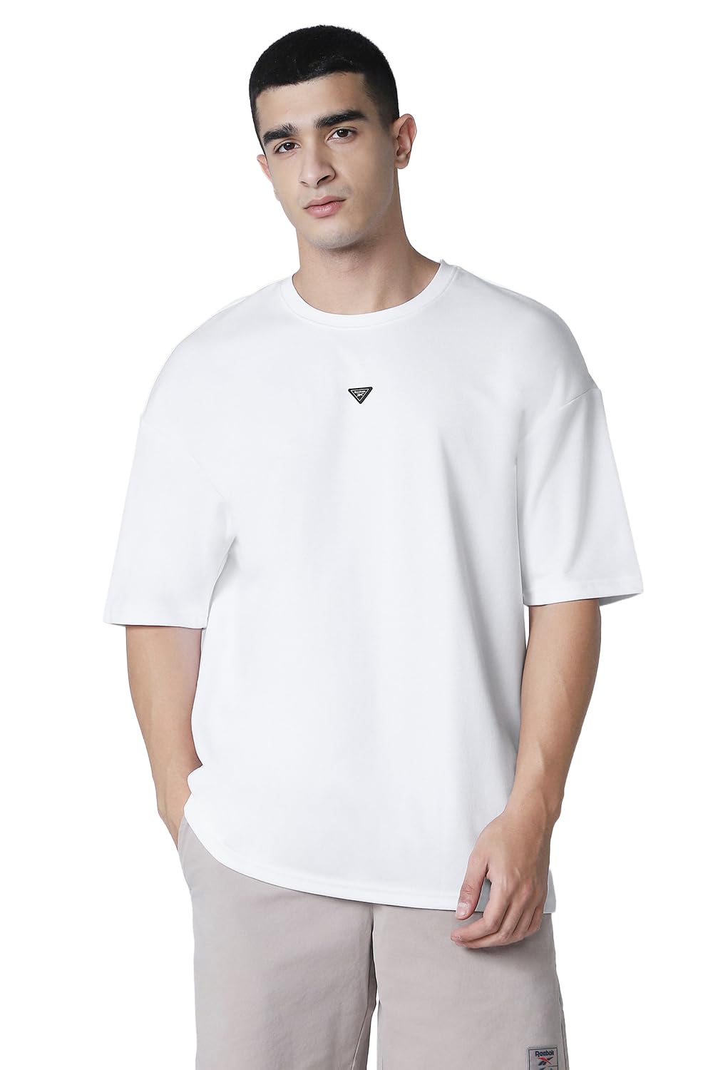 reebok Men's Cotton Poly Casual Oversized T-Shirt - Soft Breathable Loose Fit Half Sleeve Tee | Round Neck Tshirt-picture-36