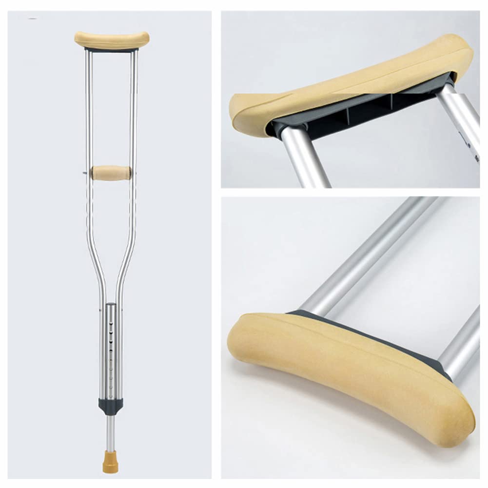 NGD Ultraligeras Muletas Ortopédicas,Regulables en Altura - Muletas para Caminar para Hombres Mujeres,2 Unidades Muletas Axilares de Aluminio con Empuñadura Acolchada(Plateada)