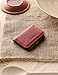 Leather Business Wallet/Card Holder, Fragola Red, Handmade Vintage Style Cardholder Minimalist Slim Crazy Horse Style Italian Leather Unique Perfect Small Gift for Men and Women, Crazy Horse Craft