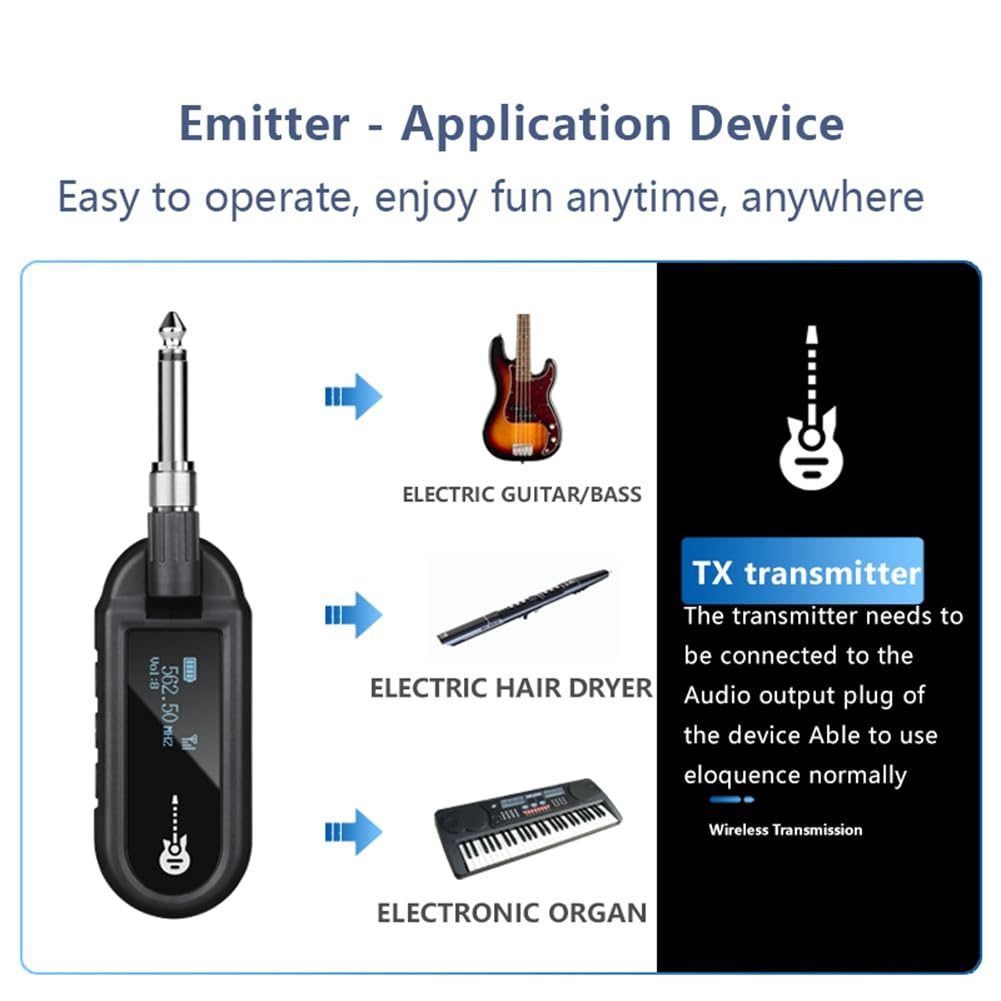 M02 UHF Bezprzewodowy nadajnik i odbiornik do gitary Skrzypce Electric Piano Klawiatura Instrument Elektryczny