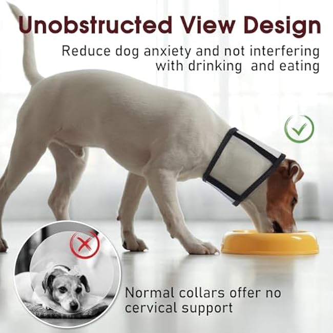Neck Brace for Dogs Neck Pain and Support, Dog Recovery Collars & Cones Alternative, Cervical Collar for Intervertebral Disk Disease (IVDD), Cone for Dogs After Surgery, S-uMn6OaHO