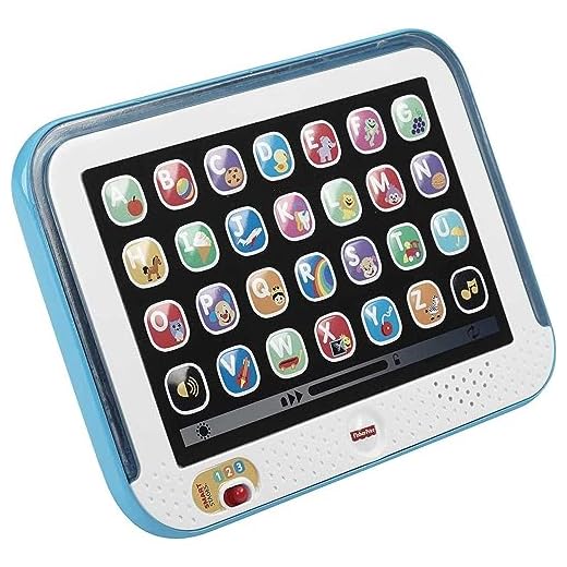 Fisher-Price - Tableta Laugh and Learn, tableta con tecnología Smart Stages y tres niveles de juego, muchas canciones, juguete para niños, mayores de 12 meses, CDG33 - idioma inglés