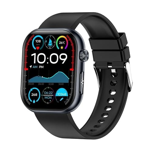 スマートウォッチ 1.96インチ大画面 Bluetooth5.3 通話機能付き 活動量計 歩数計 腕時計 スポーツウォッチ 100+種類運動モード 着信/メッセージ通知 音楽再生 文字盤自由設定 目覚まし時計 バンド交換可能 iPhone/アンドロイド対応