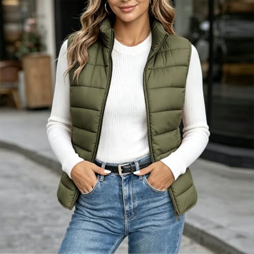 Puffer Vest Women Casual Lightweight Zip Up Sleeveless Quilted Jacket - image 2