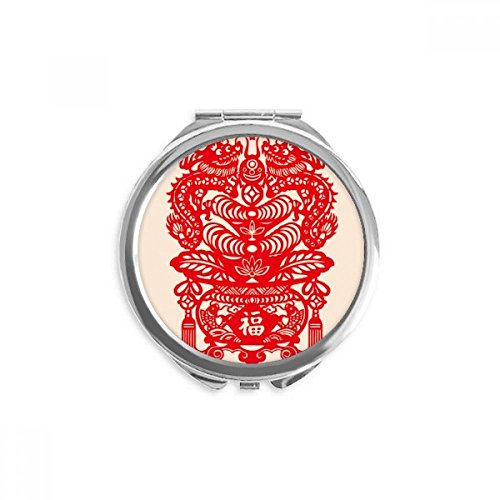 Miroir maquillage dragon rouge de poche portable haute précision au design raffiné