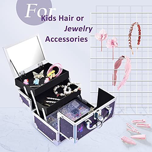 Joligrace Makeup Case For Girls Cosmetic Train Case Makeup Storage Box Jewelry Organizer Hair Accessories Lockable With Trays & Mirror Kids Gift Unicorn #TOP3