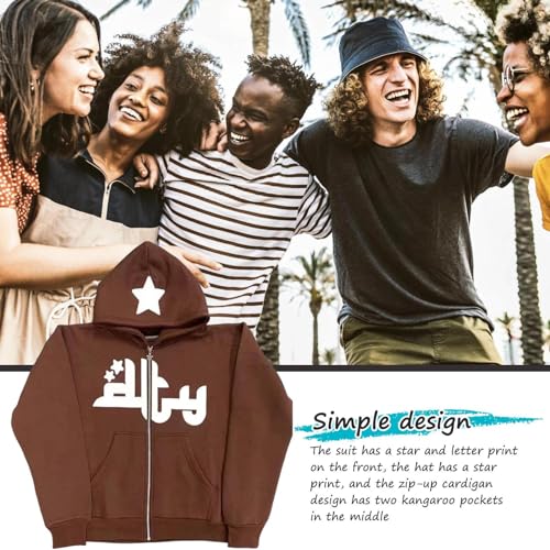 Hoodies bonitos estrelas Y2K,Jaquetas de moda casual com estampa de letras fofas roupas de outono su