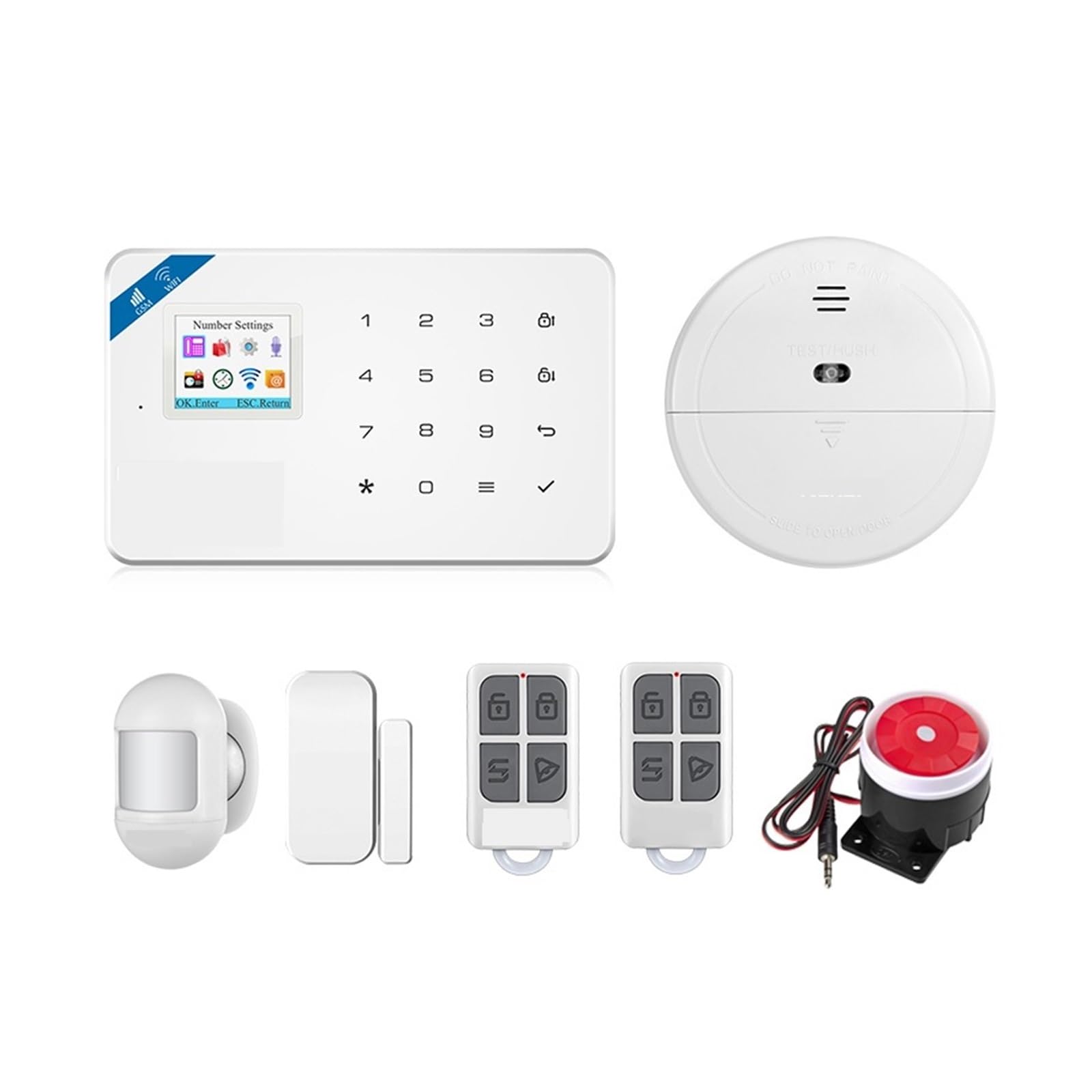 Sin Cuotas Mensuales de alarma seguridad SWIFI GSM, Kit Sensor ventana puerta, trabajo inteligente Tuya, for del hogar, Detector movimiento antirrobo(KIT 1)