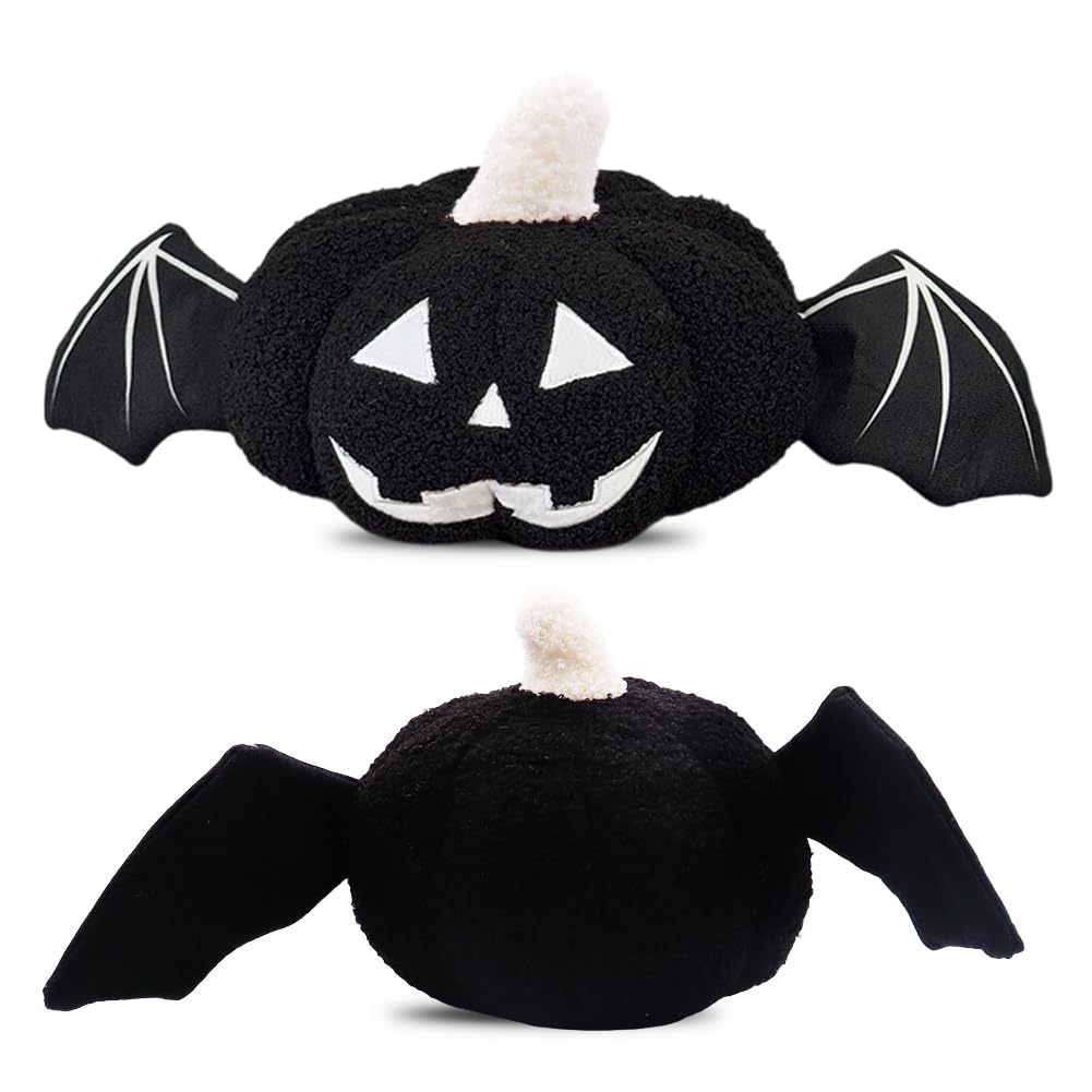CLKDPNO Pumpkin Stuffed Animal Bat Pumpkin Plush Wing Pumpkins Plush Doll Super Soft Toy for Girls Boys Children's Day Thanksgiving (Black, 45cm)