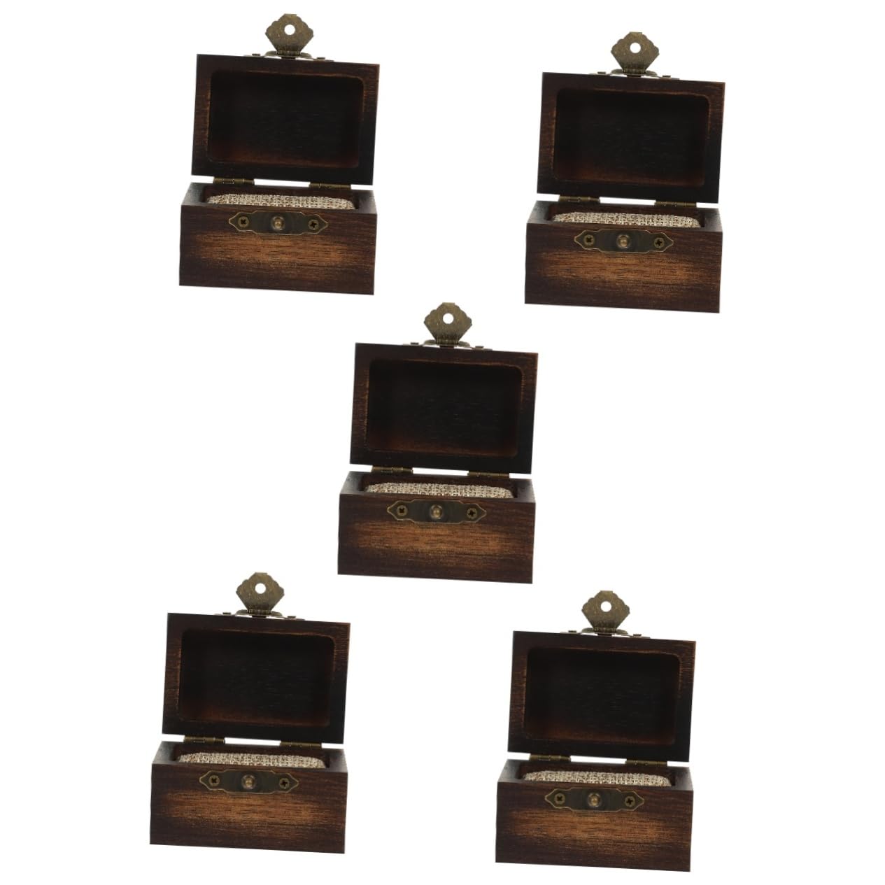 5 Pezzi Scatola Portagioie Legno Retro con Chiusura Organizer per e Scatola per Regali Fidanzamento e Anniversari Design e Pratico per Conservazione