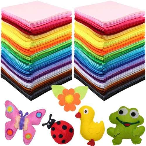 Reginary 240 Pcs 6 x 6 Inch Felt Sheets for Craft 40 Assorted Col...