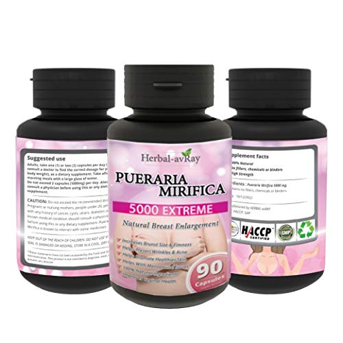 Pueraria Mirifica Capsules 5000mg | Natural Breast Enhancement Pills for Women | Breast