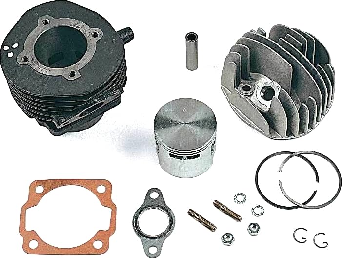 6 Travasi Kit Cilindro Motore DR Ø 55 102 cc per Ape 50 RST Mix 2T 1999 2000 2001 2002 2003