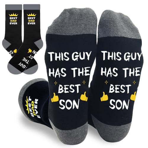 Zemolo Funny Socks for Men Husband Best Dad Ever Sock Gifts Size 6-11