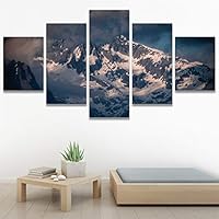 SIGNWIN 5 Panel Canvas Wall Art Mountainscape for Home Decorations Ready to Hang - 60