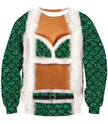 Ahegao Unisex Ugly Christmas Sweater 3D Printed Funny Graphic Pullover Sweatshirts for Party