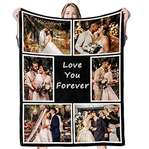 Juantao Custom Blanket with Photo Personalized Picture Blanket Customized Couples Gifts for Boyfriend Girlfriend Wife…