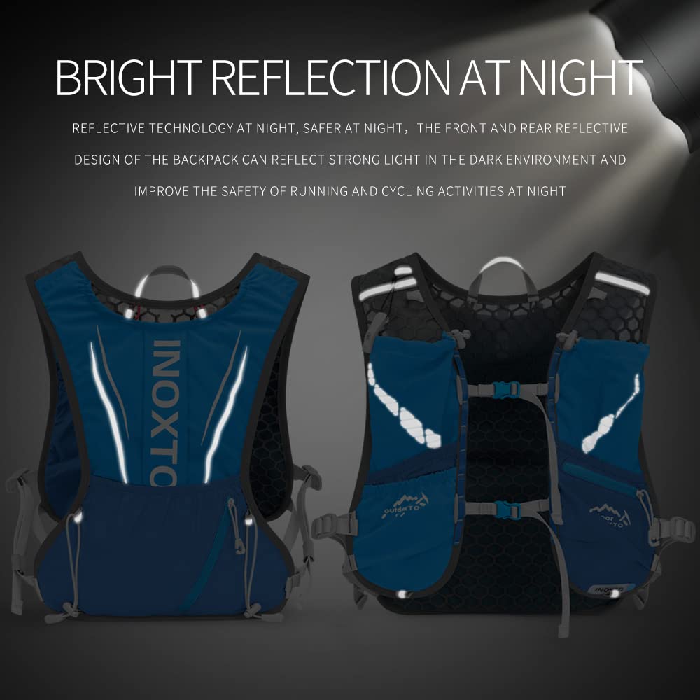 IX INOXTO Gilet da corsa per idratazione per uomo e donna zaino da acqua per corsa, 3 l, per corsa, corsa, corsa, maratona, escursionismo, blu