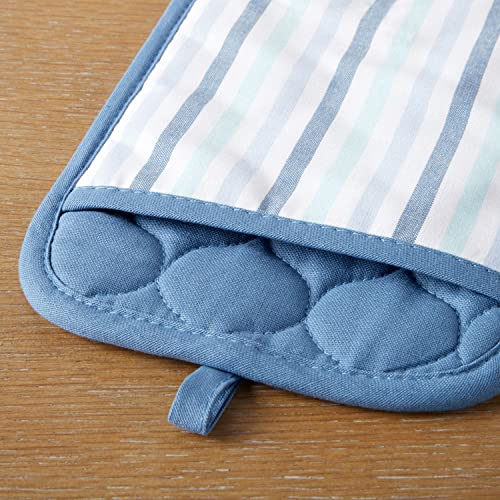 Martha-Stewart-Daisy-Stripe-Pot-Holder-Set-2-Pack-Blue-7×10 Martha Stewart Daisy Stripe Pot Holder Set 2 Pack Blue 7×10