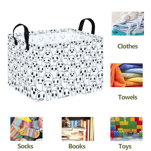 Image of Rectangle Gift Shelf Nursery Storage Basket Laundry Hamper Storage Box and Bins for Home Clothes with Handles