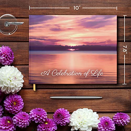 Celebration Of Life Funeral Guest Book, Pond Design Funeral Guestbook With Pen, Memorial Service Guest Book, Memorial Guest Book, Memorial Book, Funeral Book, Signature Book, Funeral Book Guest #TOP3