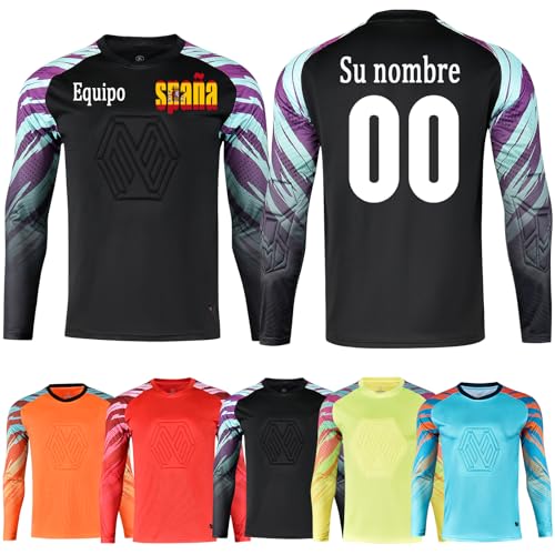OPUTWDF Equipacione Portero Futbol Niño Hombre Camiseta de Portero de Fútbol Personalizable + Pantalón Corto o Pantalón